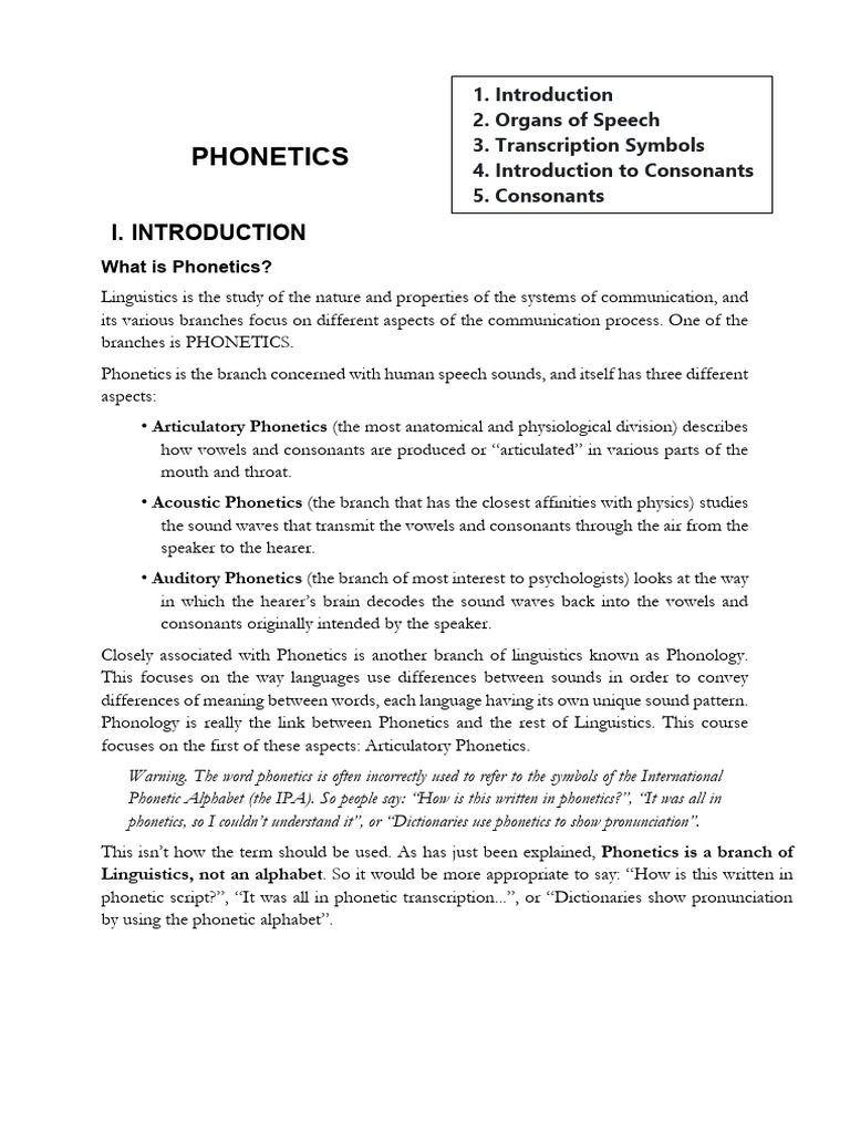 PHONETICS | PDF | Phonetics | Consonant