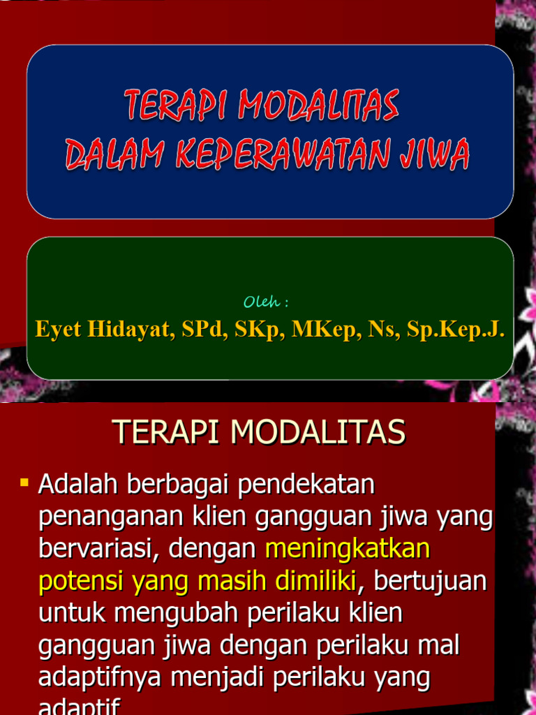 Konsep Umum Terapi Modalitas 2024 | PDF | Pengembangan Diri