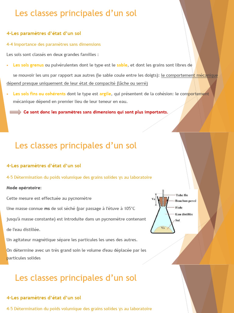 Classification et essais des sols | PDF | Masse | Eau