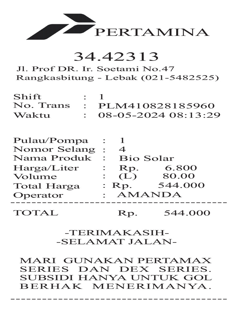 Struk Spbu PDF