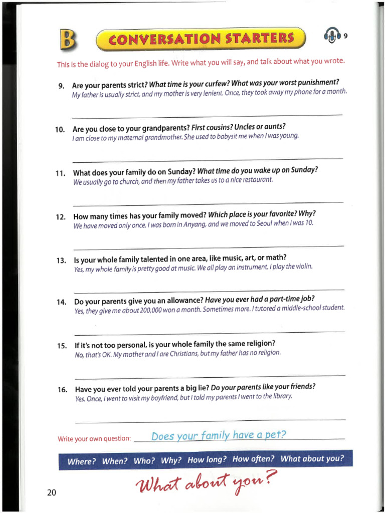 Jazz English Family Conversation Starter B | PDF