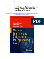 Machine Learning and Optimization For Engineering Design 1st Edition Apoorva S. Shastri