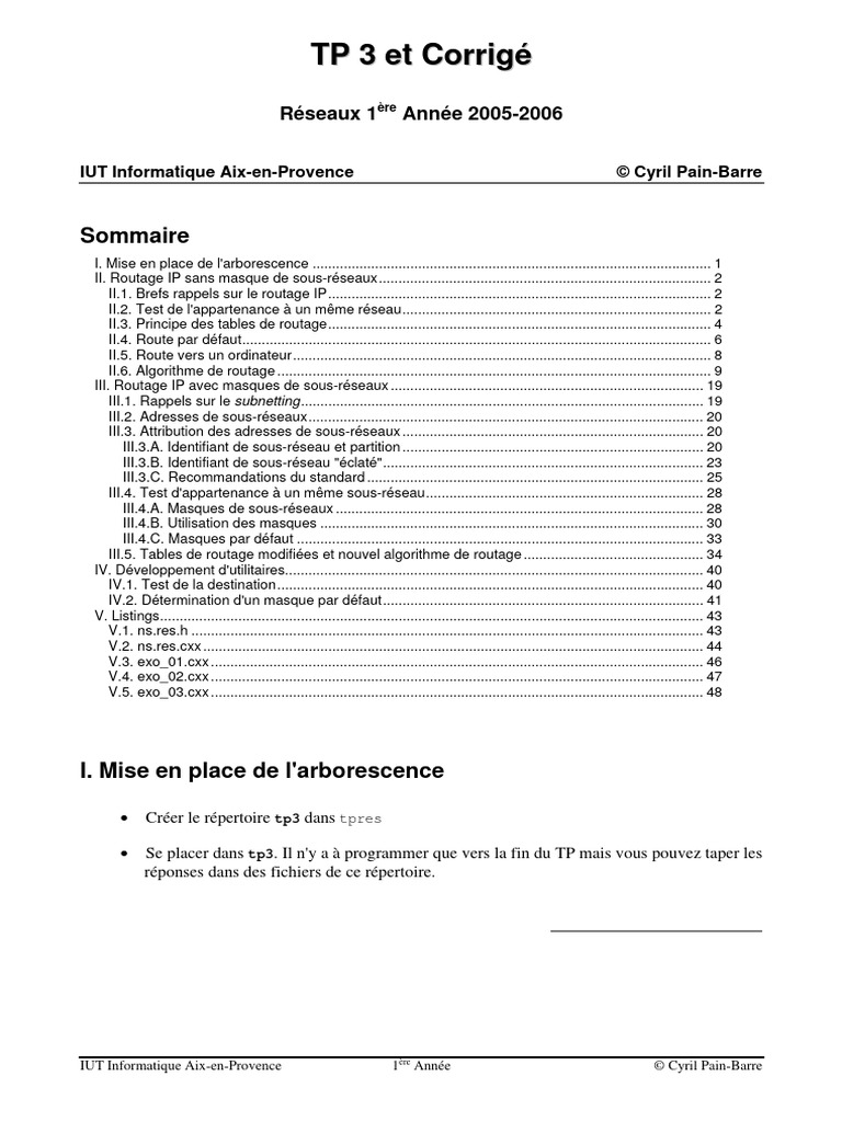 Routage IP et sous-réseaux en 2005 | PDF | Routage | Protocoles Internet