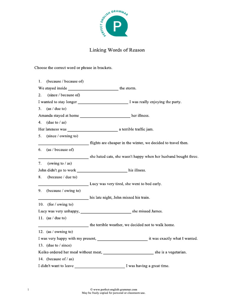 LINKING WORDS REASON JERZY PDF