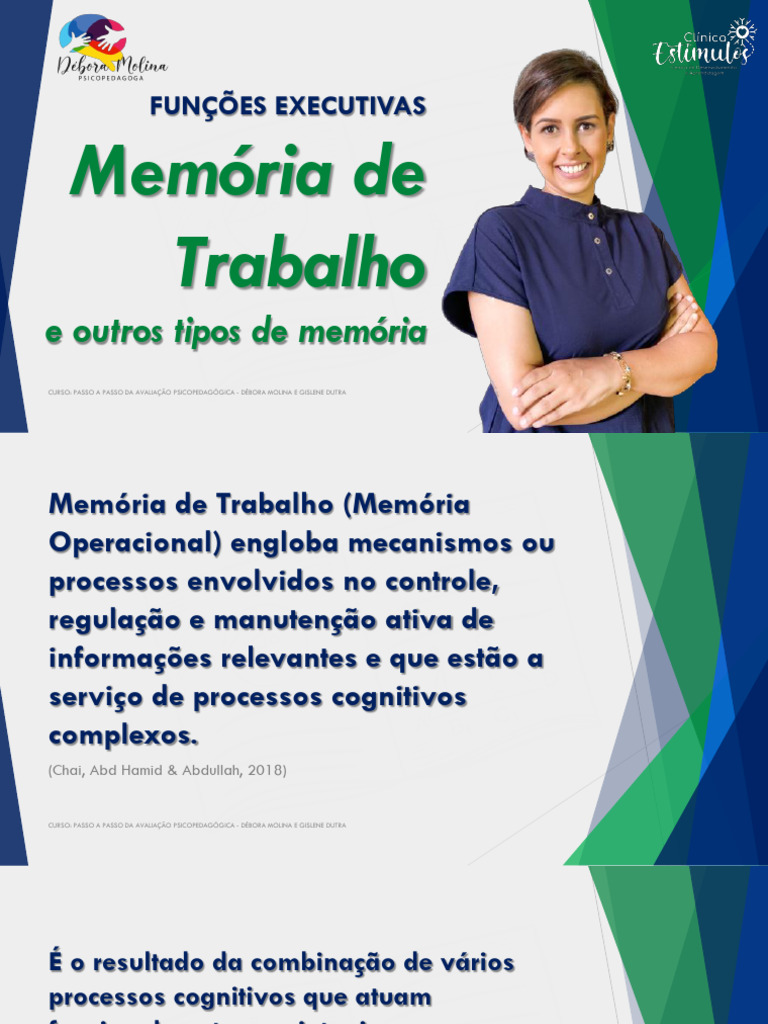 Funções Executivas e Memória de Trabalho | PDF | Memória | Memória de ...