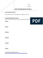 Web Evaluation Notes
