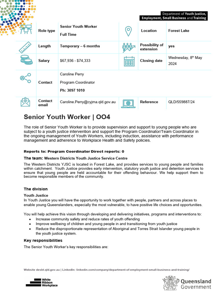Senior Youth Worker Position in Forest Lake | PDF | Employment ...