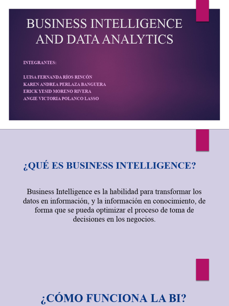Business Intelligence y Data Analytics | PDF | Inteligencia de negocios ...