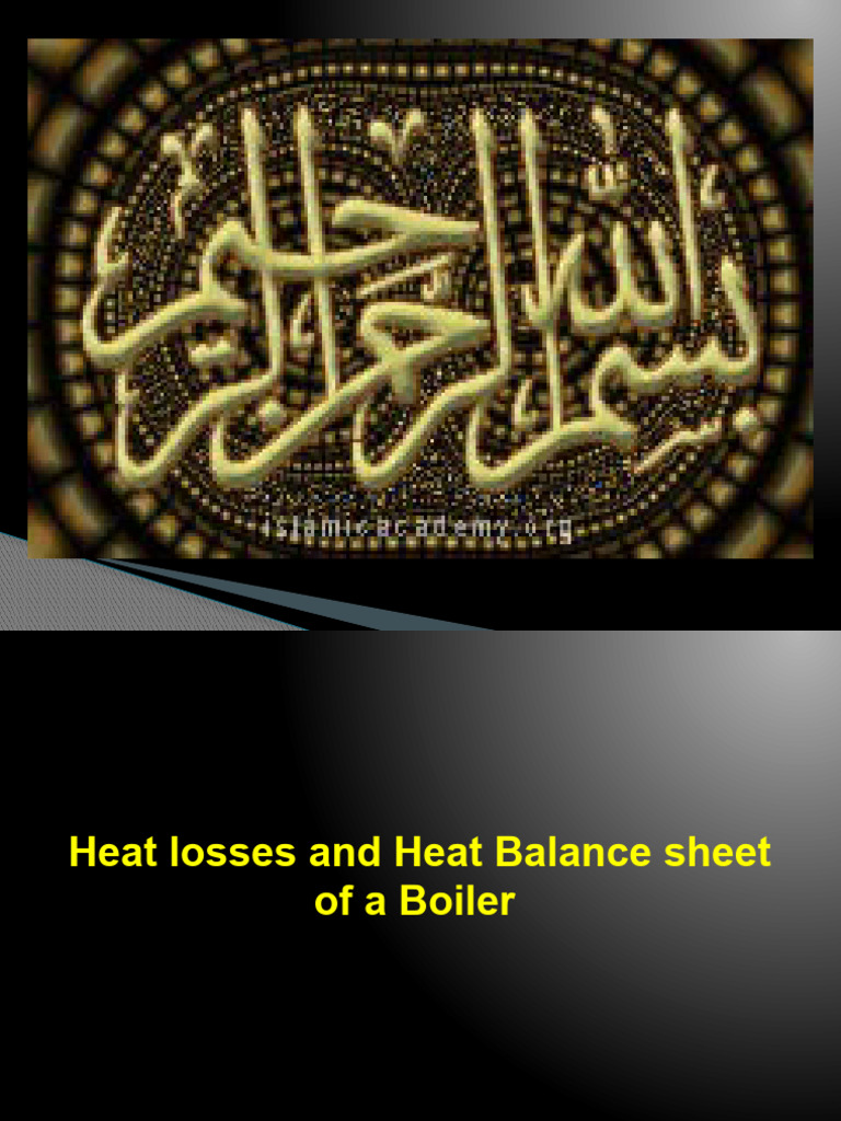 LEC12 heat loss heat balance sheet of Boiler PDF Boiler Combustion