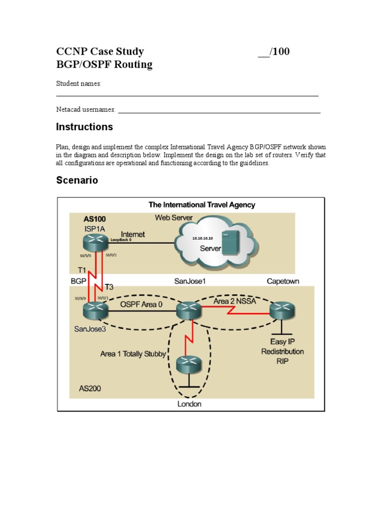 CCNP Routing Case Study v4 | PDF | Ip Address | Router (Computing)
