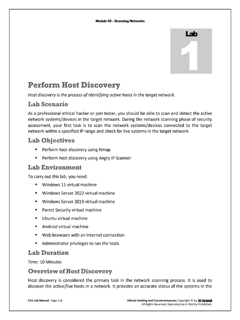 Lab 1 host discovery pdf transmission control protocol data