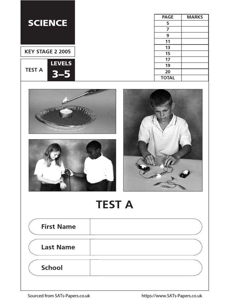 KS2 Science Test Paper 2005 | PDF | Acorn | Oak