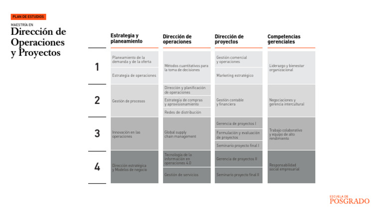 Plan de Estudios EPG MDOP Ulima | PDF | Planificación | Economias