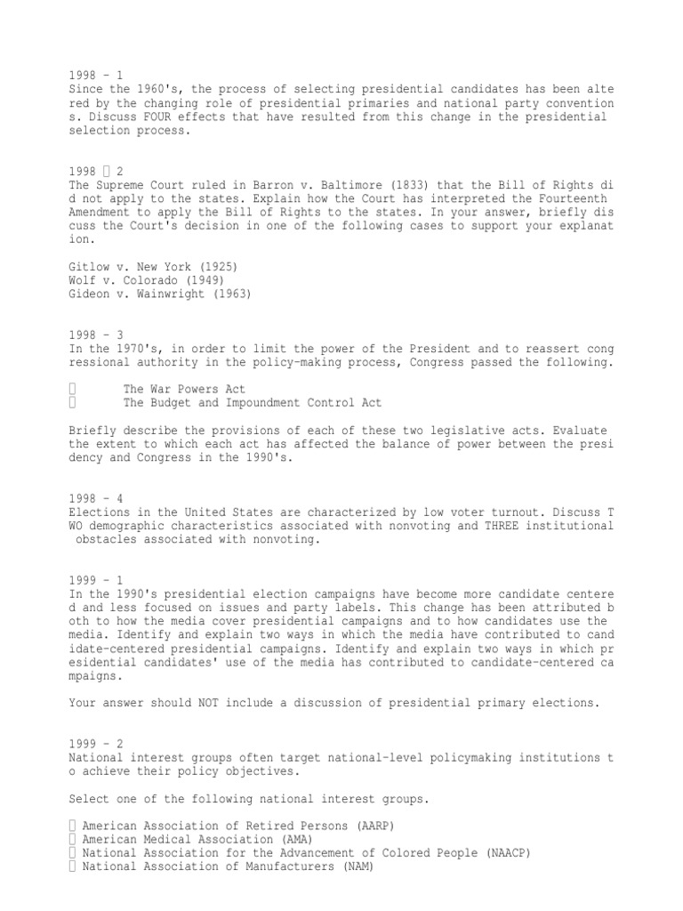 Ap gov argument essay example image