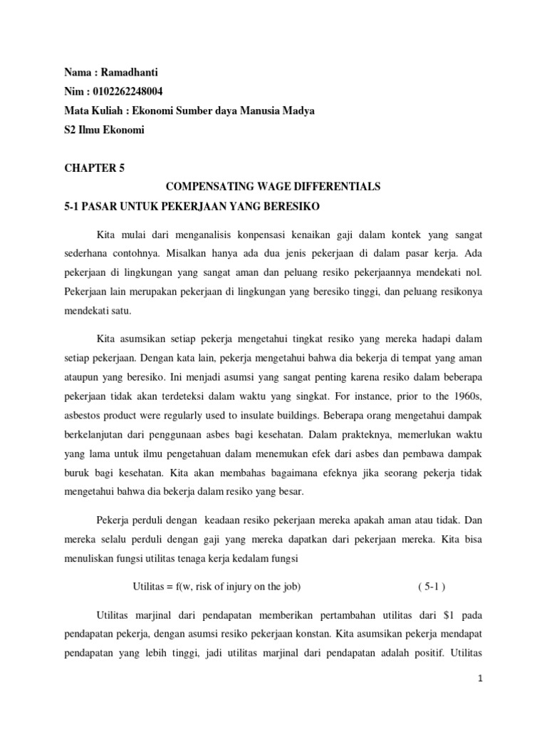 Compensating Wage Differentials | PDF