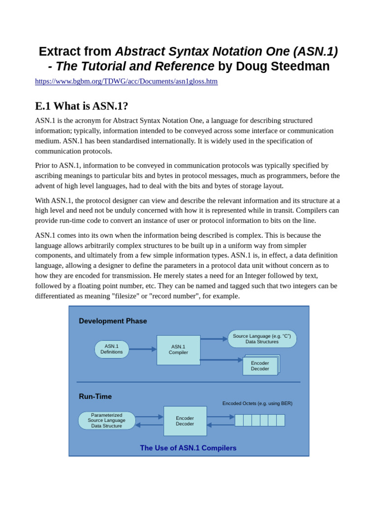 Abstract Syntax Notation One (ASN.1) - The Tutorial and Reference | PDF ...