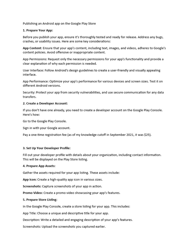 Google Play App Publishing Guide | PDF | Google Play | Mobile App