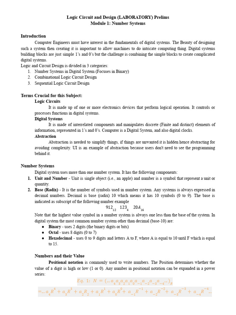 Digital Logic Circuit Design Basics | PDF | Digital Electronics | Decimal
