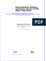 Ebook Organizational Behavior Bridging Science and Practice Version 4 0 4Th Edition Talya Bauer Online PDF All Chapter