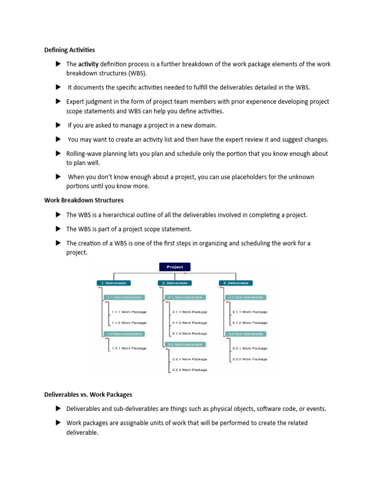 Defining Activities & WBS | PDF | Software Engineering | Systems ...