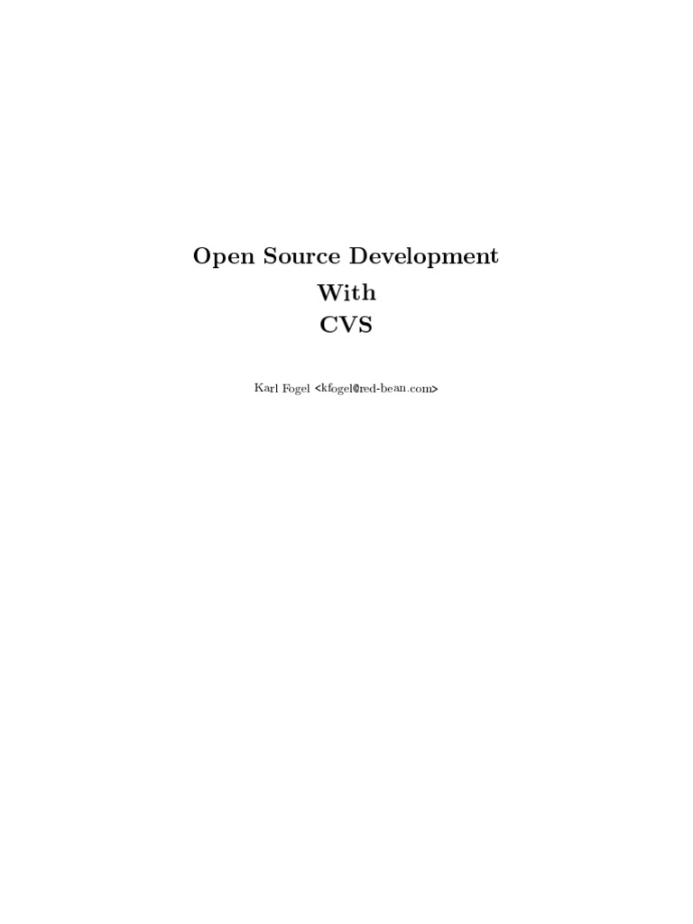 Open Source Development With Cvs