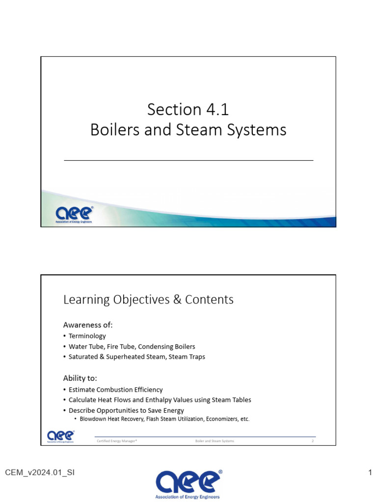 04.1 - Boilers and Steam Systems - v2024.01 - CEM - SI | PDF | Boiler ...