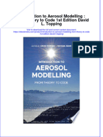 Ebook Introduction To Aerosol Modelling From Theory To Code 1St Edition David L Topping Online PDF All Chapter