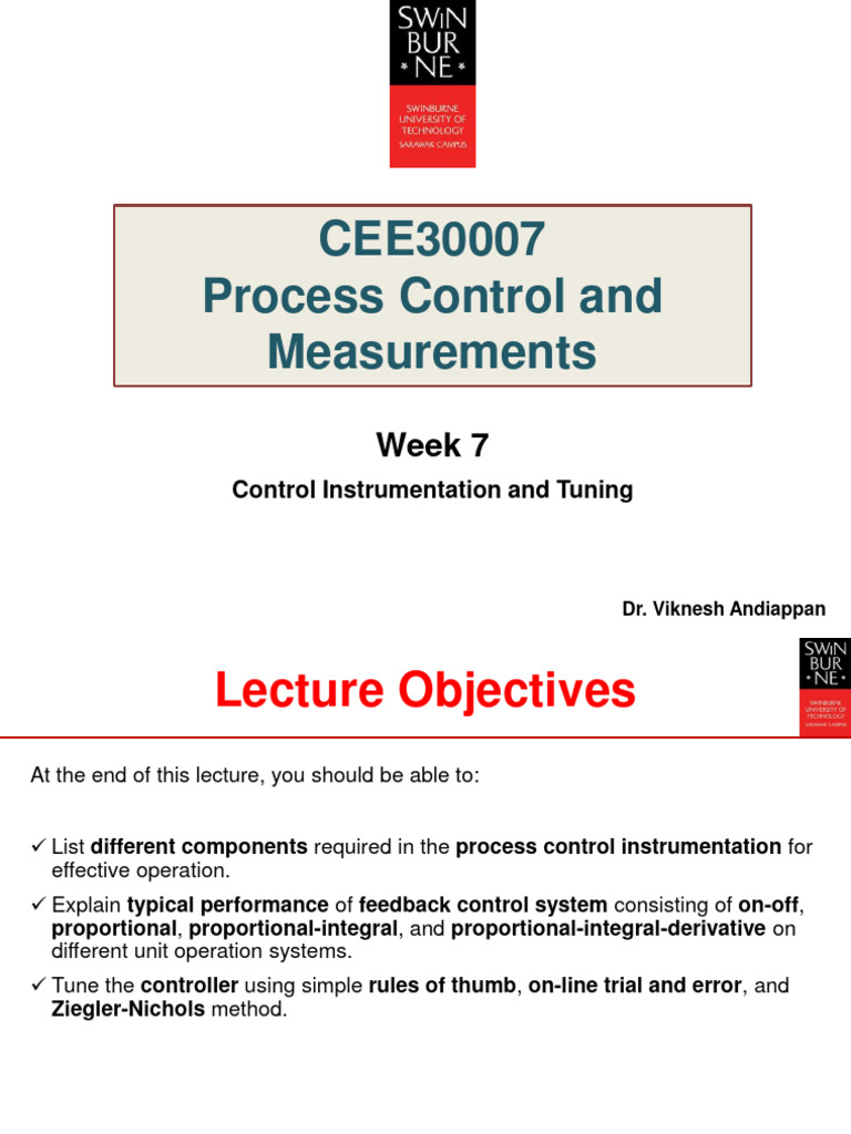 CEE30007 Week 7 2 Feb23 | PDF | Control Theory | Pressure Measurement