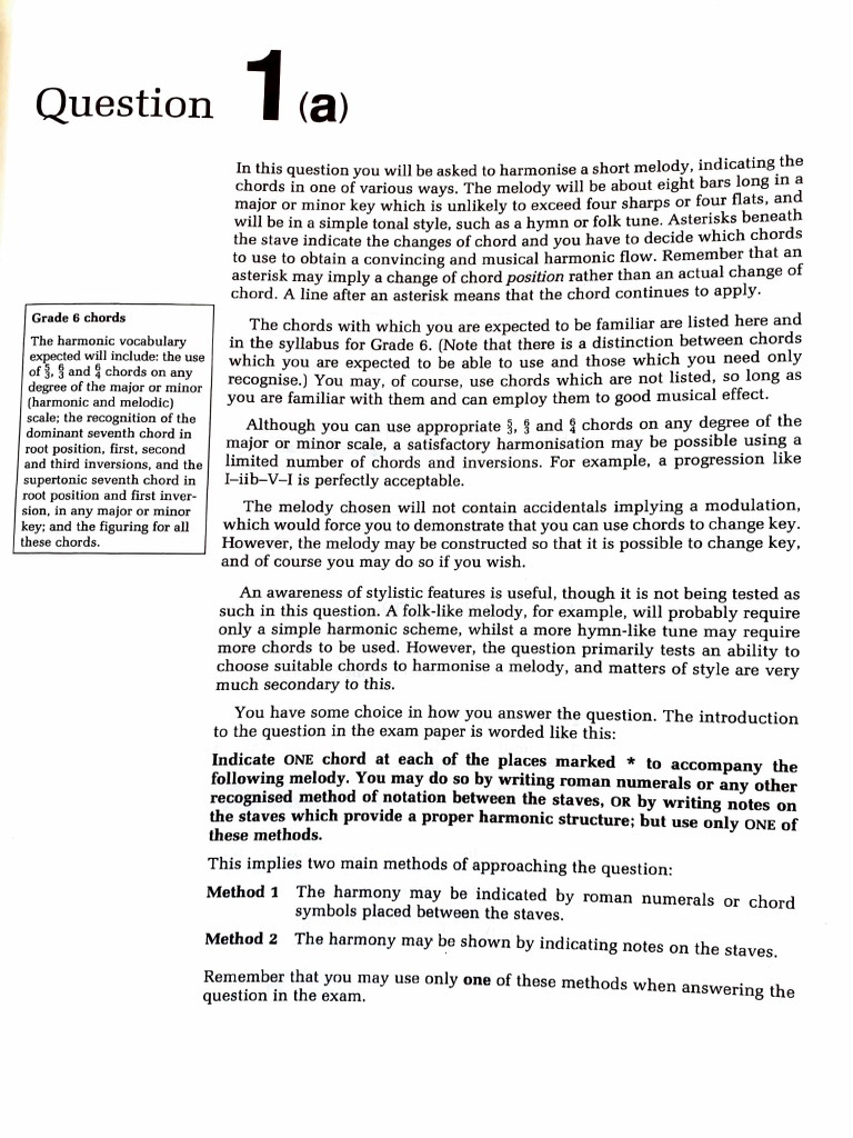Grade 6 Theory Work Book Pages 1-13 | PDF | Chord (Music) | Harmony