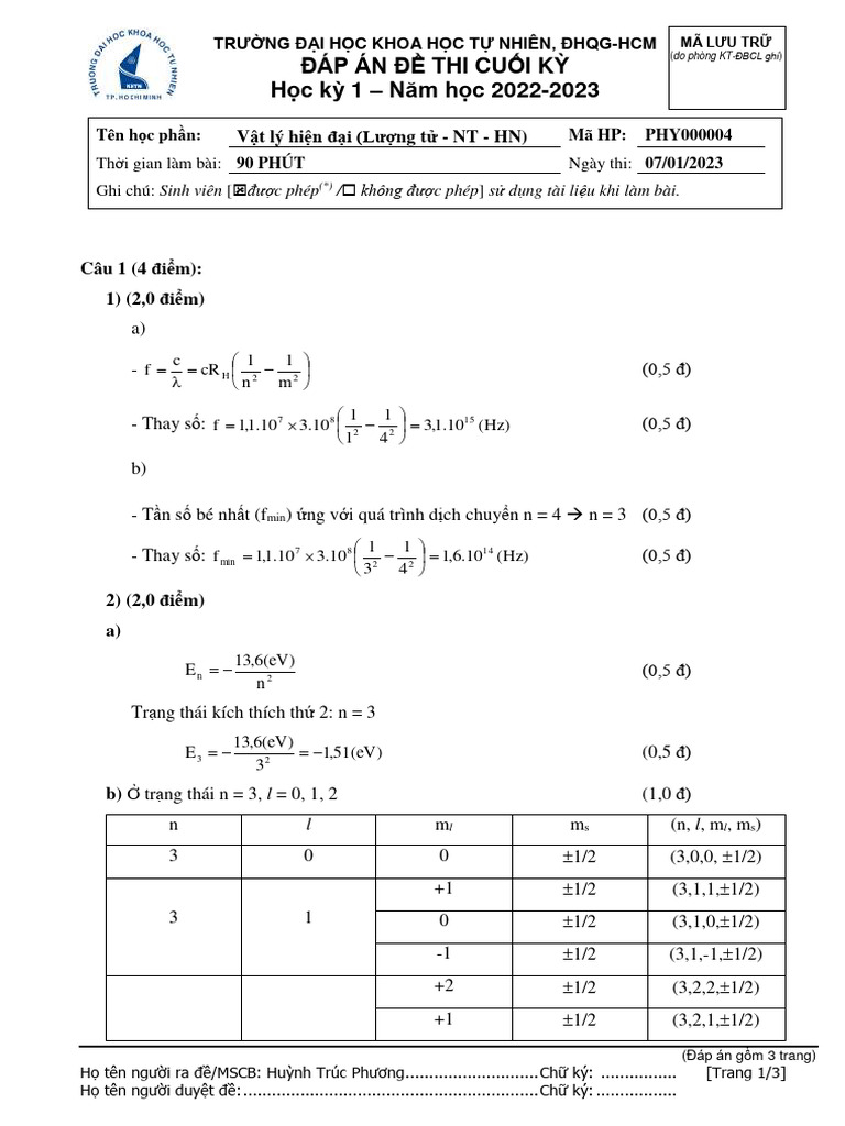 ĐÁP ÁN ĐỀ THI CK 1_2022_2023 | PDF