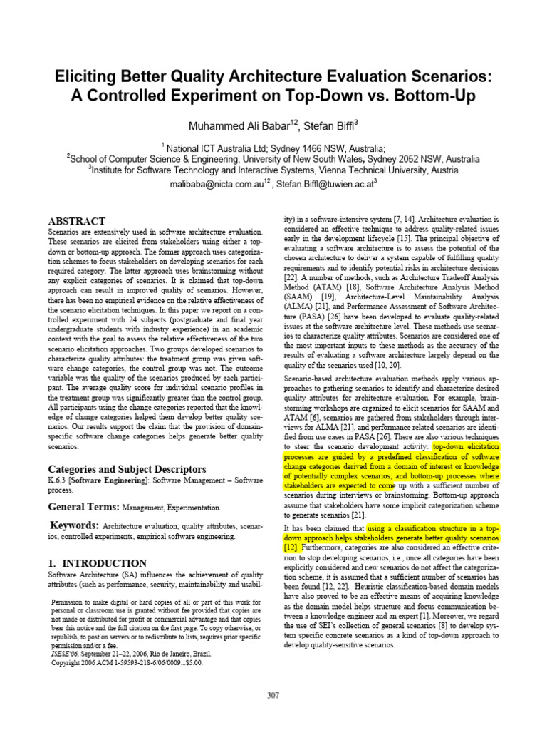 Eliciting Better Quality Architecture Evaluation Scenarios - A ...