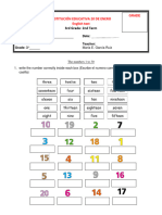 Evaluación de Inglés 3°