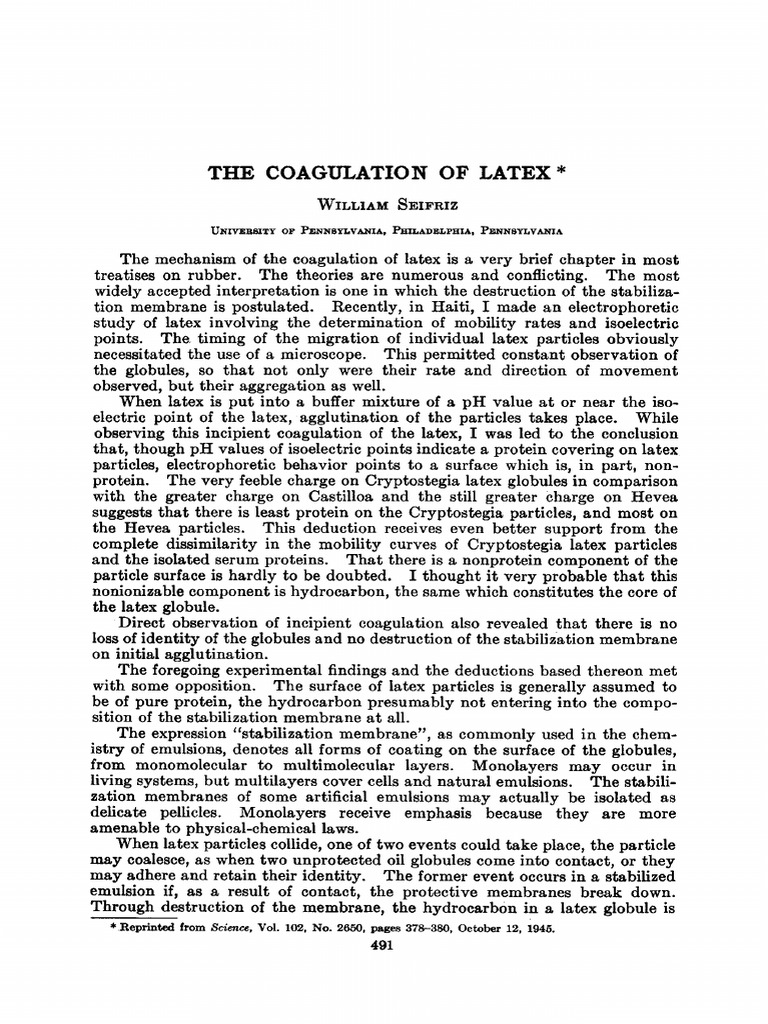 Coagulation of latex pdf
