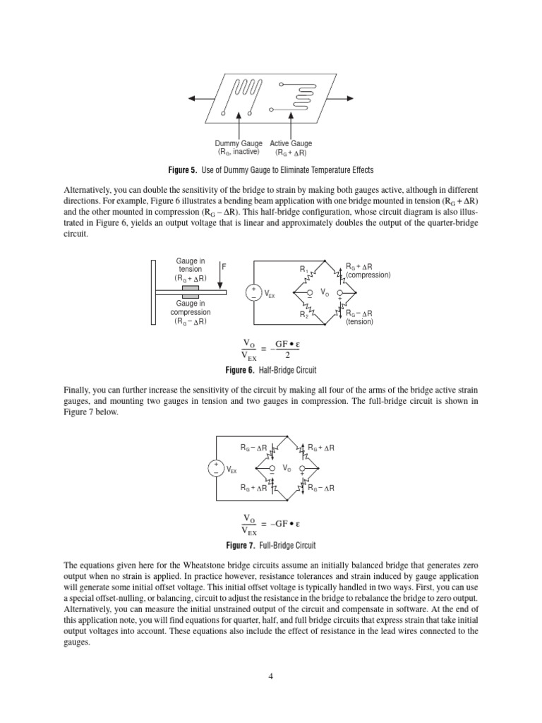 Strain Gauge Circuit Configurations Explained | PDF | Electrical ...