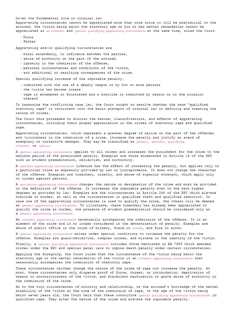 Qualified Rape of a Minor Explained | PDF | Rape | Crimes