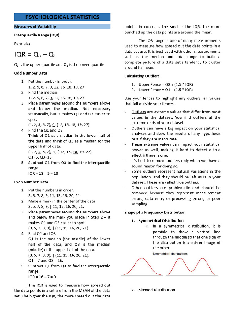 Understanding Interquartile Range and Outliers | PDF | Type I And Type ...