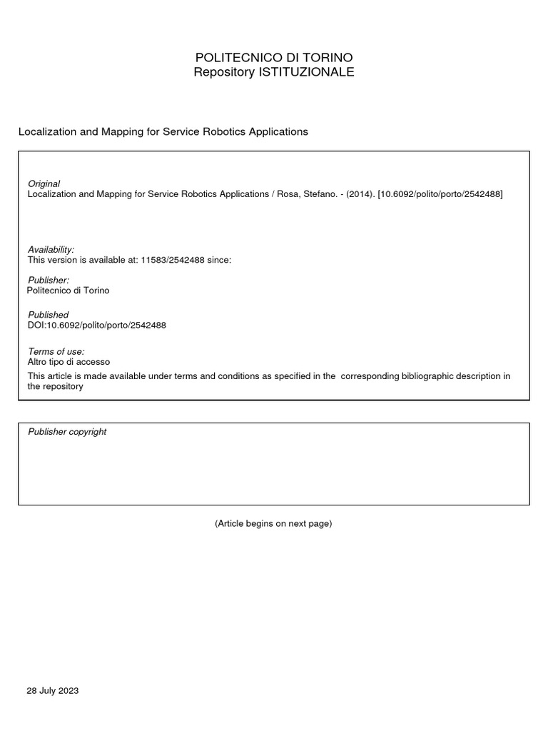 Service Robotic Paper | PDF | Robotics | Cloud Computing