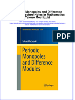 Periodic Monopoles and Difference Modules Lecture Notes in Mathematics Takuro Mochizuki Online Ebook Texxtbook Full Chapter PDF