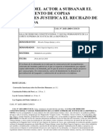 DJ 2011 156 Negativa Del Actor A Subsanar El Requerimiento de Copias Adicionales Justifica El Rechazo de La Demanda