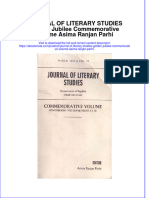 Download ebook Journal Of Literary Studies Golden Jubilee Commemorative Volume Asima Ranjan Parhi online pdf all chapter docx epub 