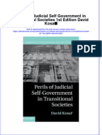 Ebook Perils of Judicial Self Government in Transitional Societies 1St Edition David Kosar Online PDF All Chapter