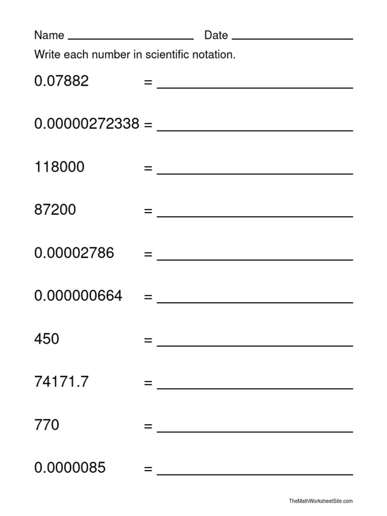 Scientific Notation Practice Worksheet | PDF | Chess | Chess Theory