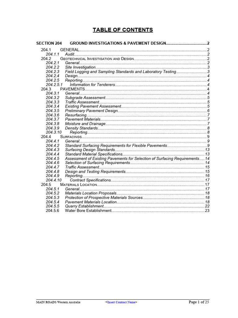 Section 204 Ground Investigations and Pavement Design | Download Free ...