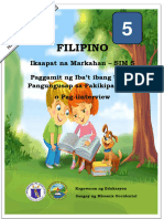 Filipino5 - Q4 - SIM5 - Paggamit NG Iba - T-Ibang Uri NG Pangungusap Sa Pakikipanayam o Pag-Iinterview - v5