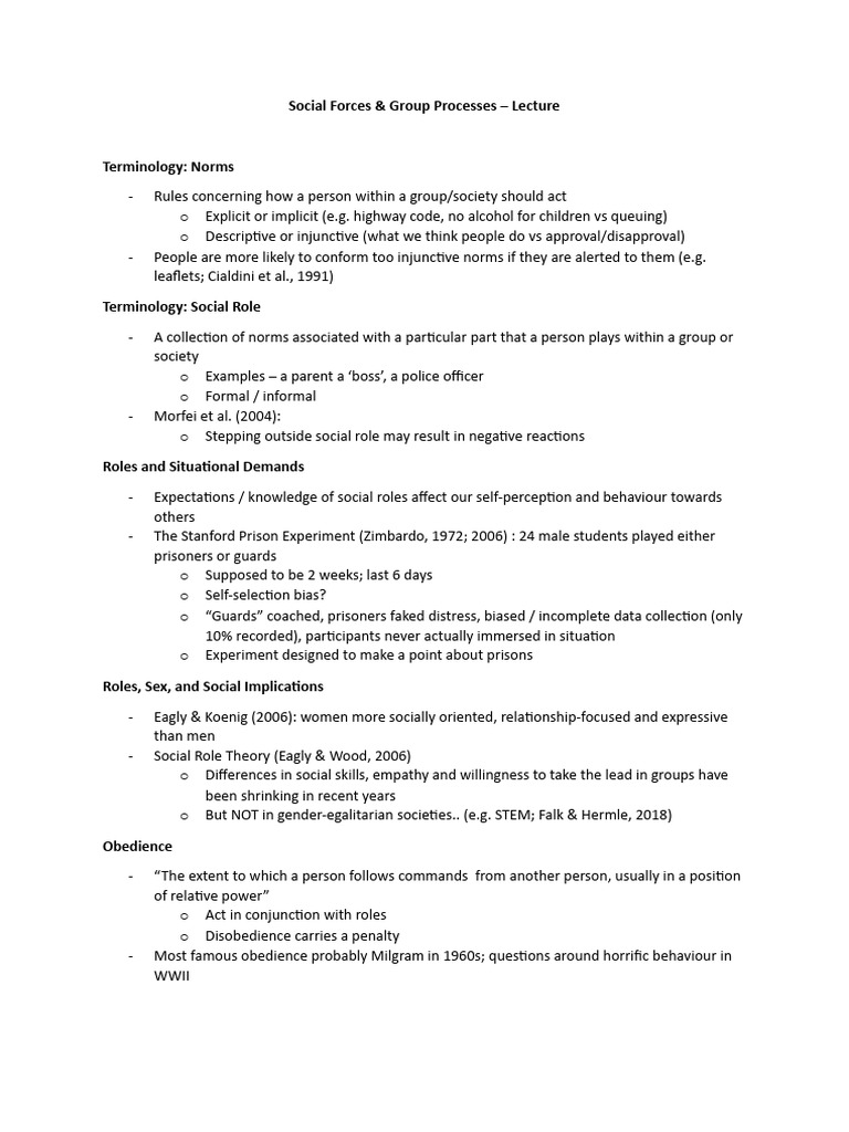 Understanding Social Norms and Roles | PDF | Conformity | Obedience ...