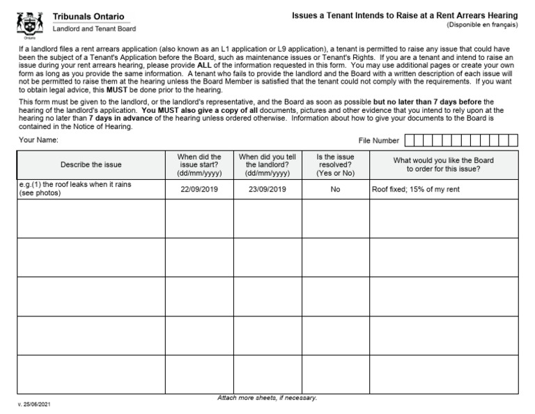 Tenant Issues for Rent Arrears Hearing | PDF | Landlord | Leasehold Estate