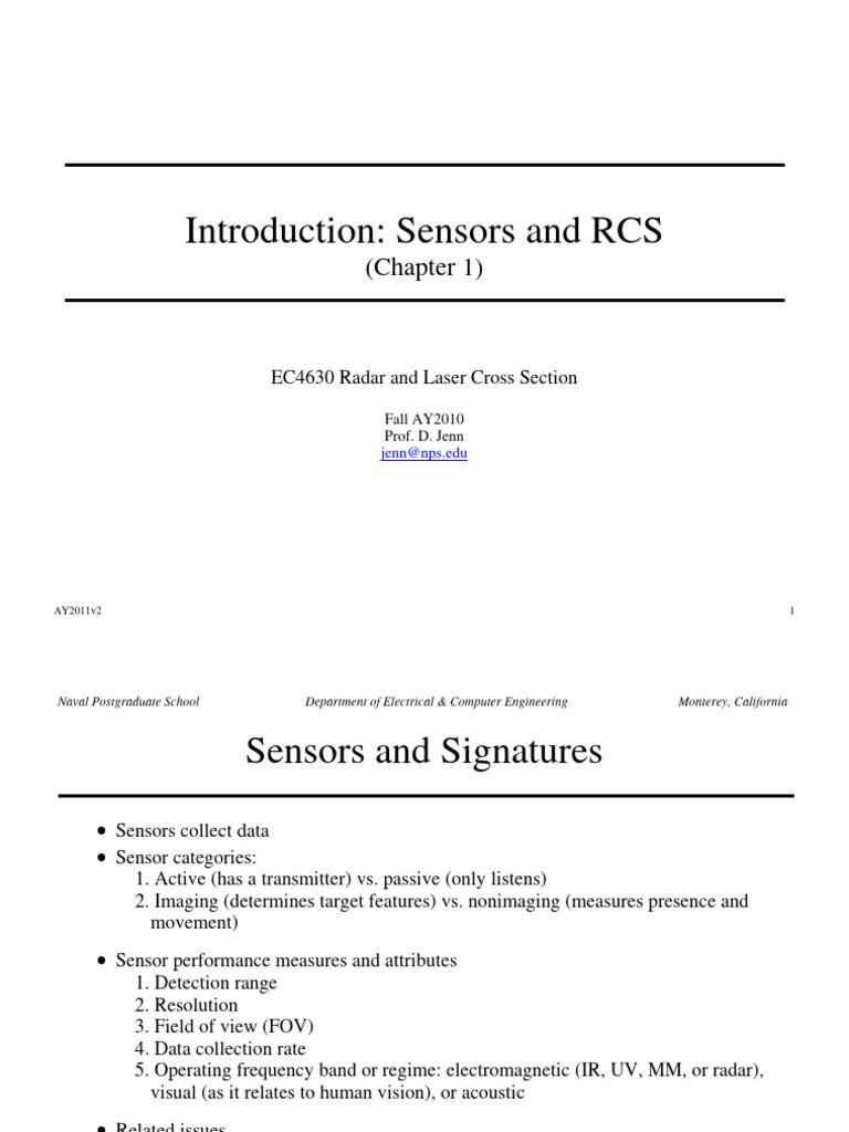 Rcs Introduction V 2 | Download Free PDF | Radar | Signal To Noise Ratio
