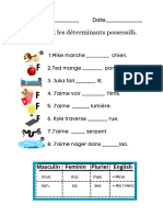 Fill in possessive worksheet french