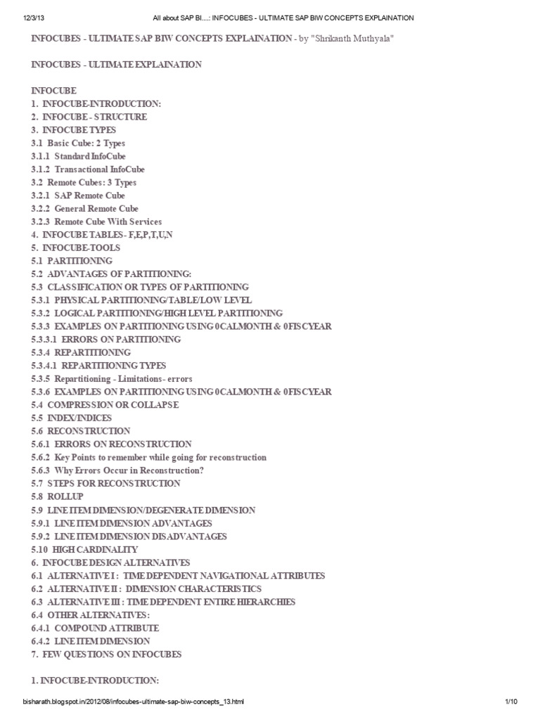 Ultimate Guide to SAP BI InfoCubes | PDF | Database Index | Databases