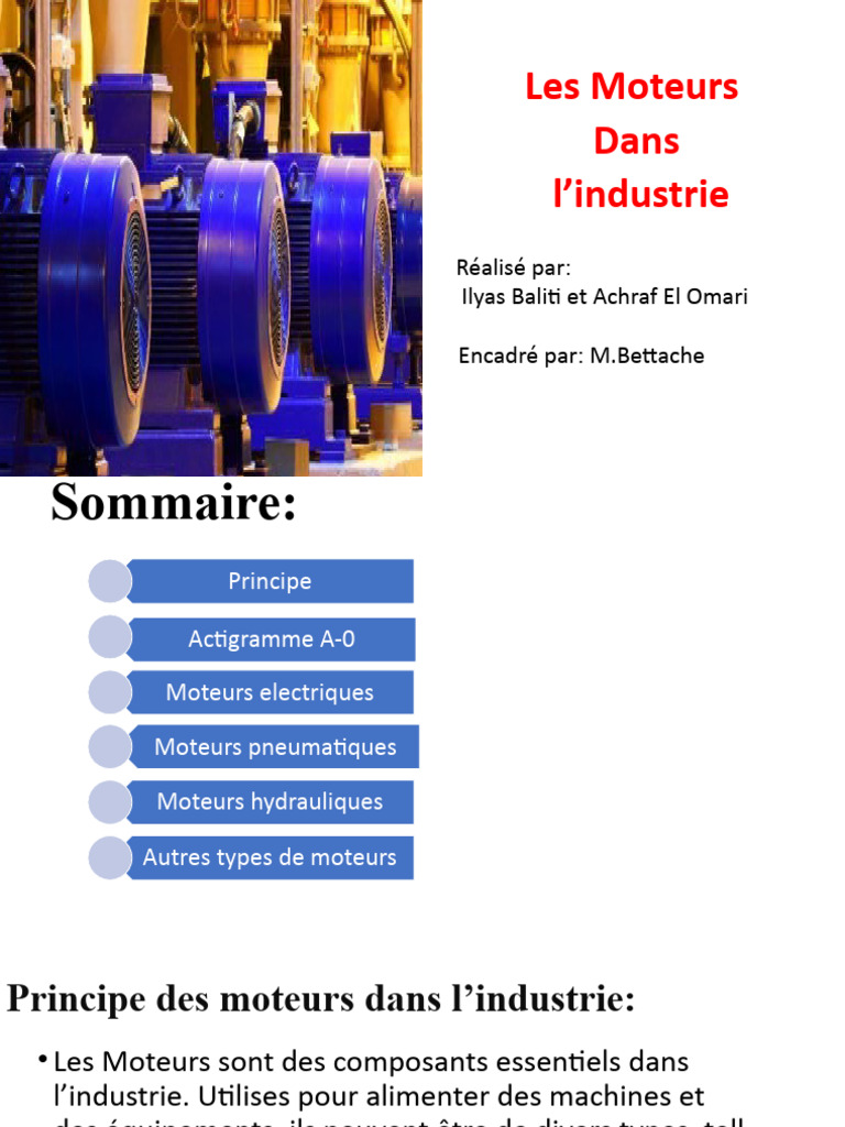 Types de Moteurs dans l'Industrie PDF Moteurs Énergie pneumatique — free download